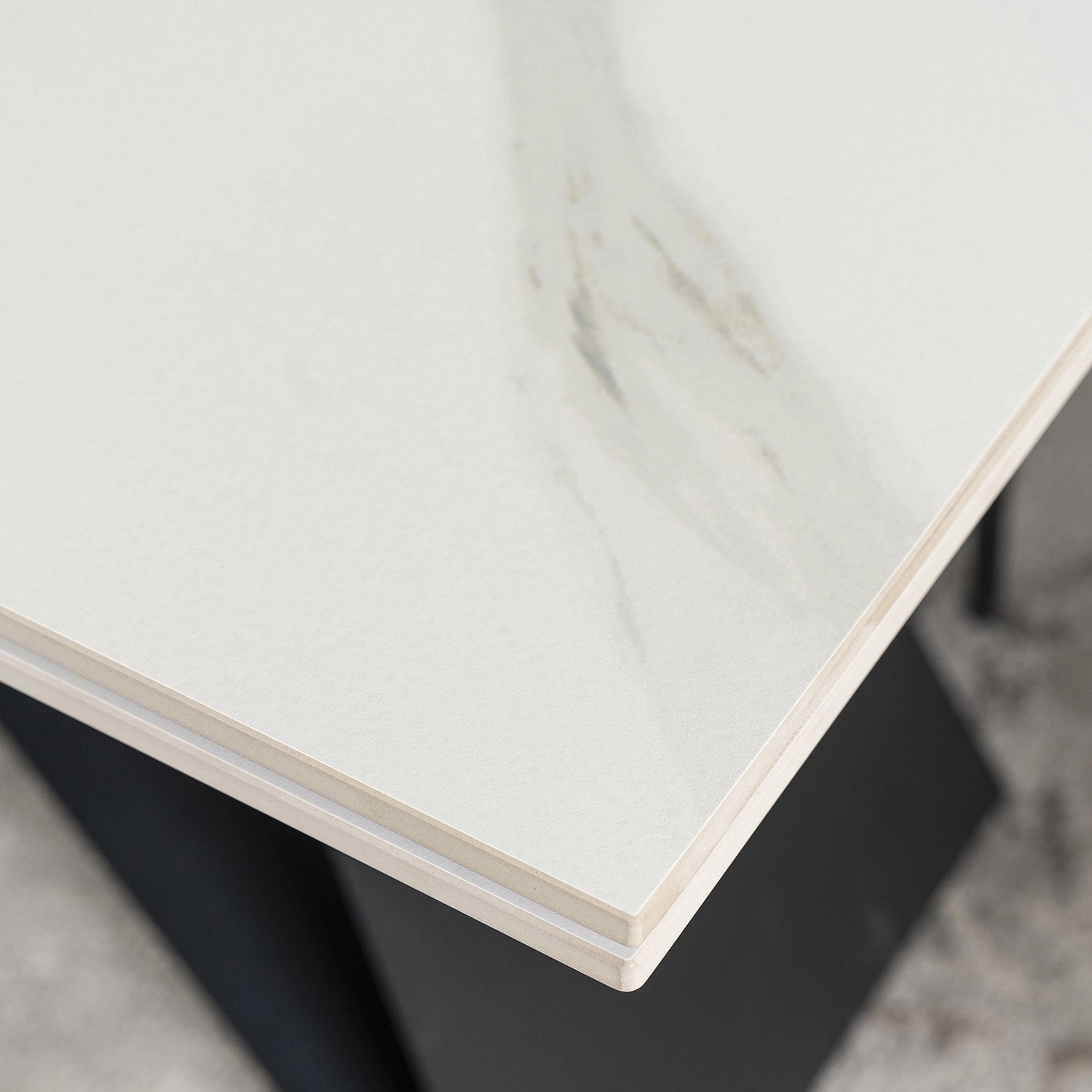 Table extensible céramique marbre 160 - 240 cm - TRUST INDUSTRIE - Marbré blanc - 