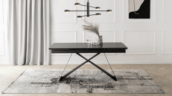 Table extensible céramique marbre 160 - 240 cm - TRUST INDUSTRIE - Marbré noir - 