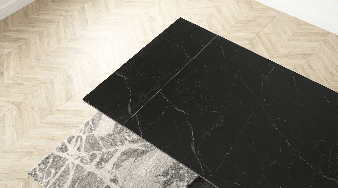 Table repas DEVON extensible marbre noir - TRUST INDUSTRIE - Noir - 