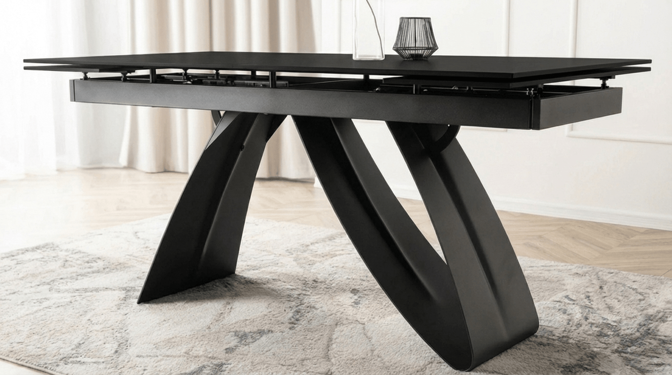 Table repas DEVON extensible marbre noir - TRUST INDUSTRIE - Noir - 