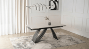 Table repas DEVON extensible marbre blanc - TRUST INDUSTRIE - Blanc - 