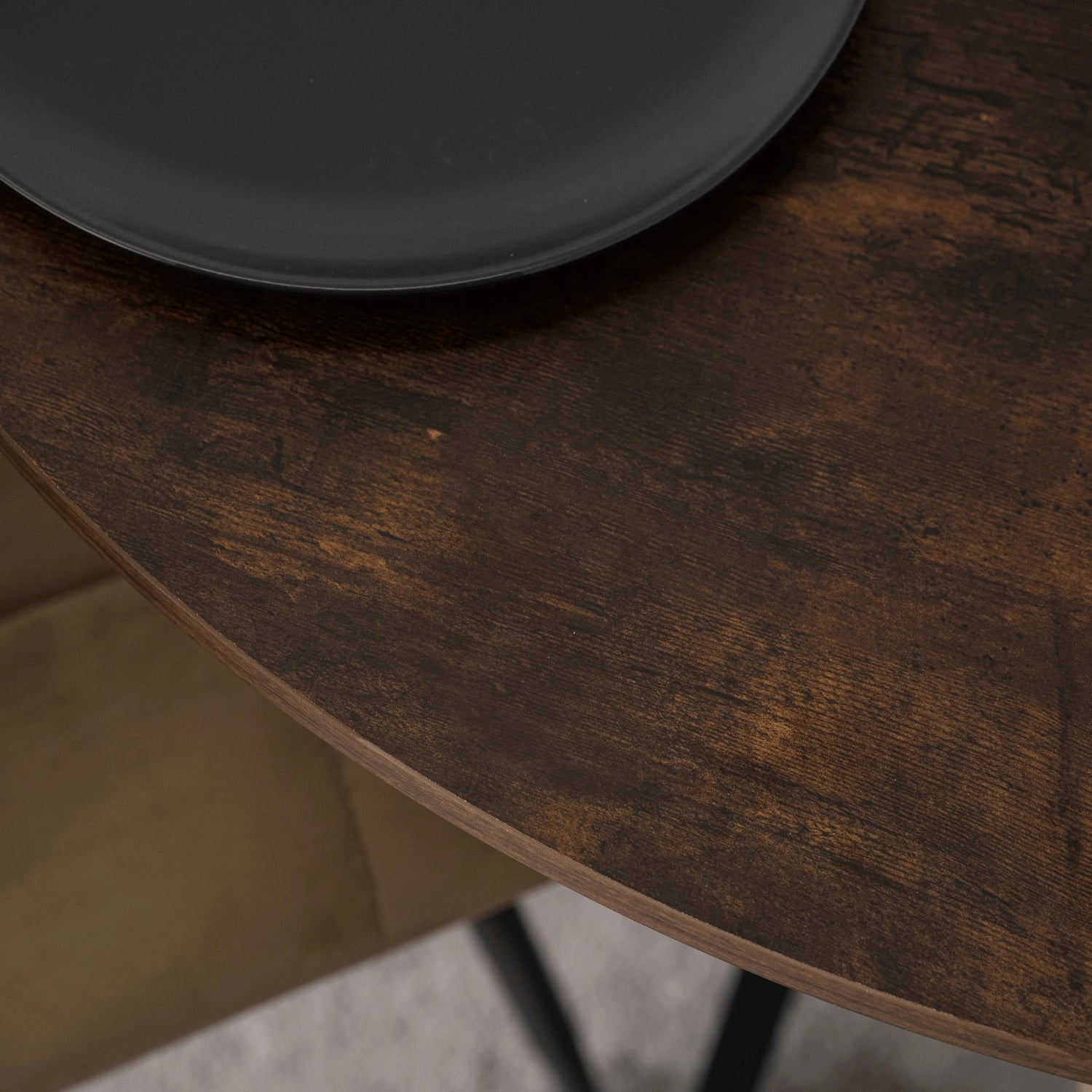 Table ronde 90 cm LAUREN - TRUST INDUSTRIE - Chêne rustique - 