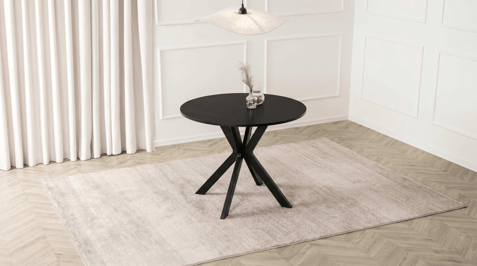 Table ronde 90 cm LAUREN - TRUST INDUSTRIE - Chêne rustique - 