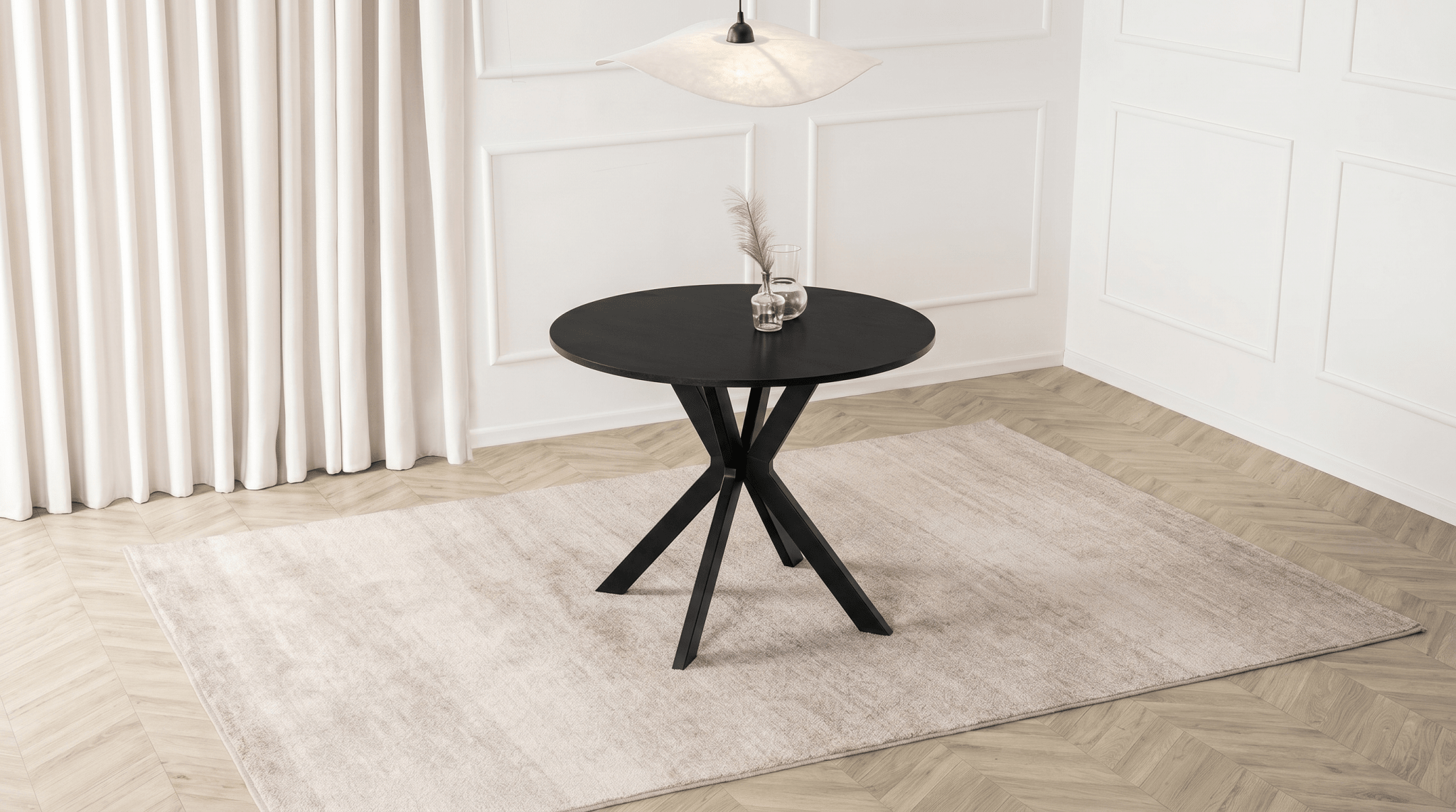 Table ronde 90 cm LAUREN - TRUST INDUSTRIE - Chêne rustique - 
