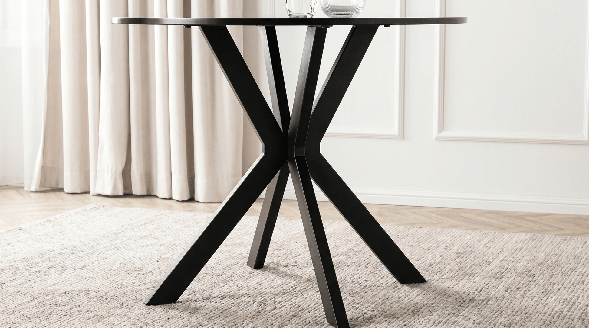 Table ronde 90 cm LAUREN - TRUST INDUSTRIE - Chêne rustique - 
