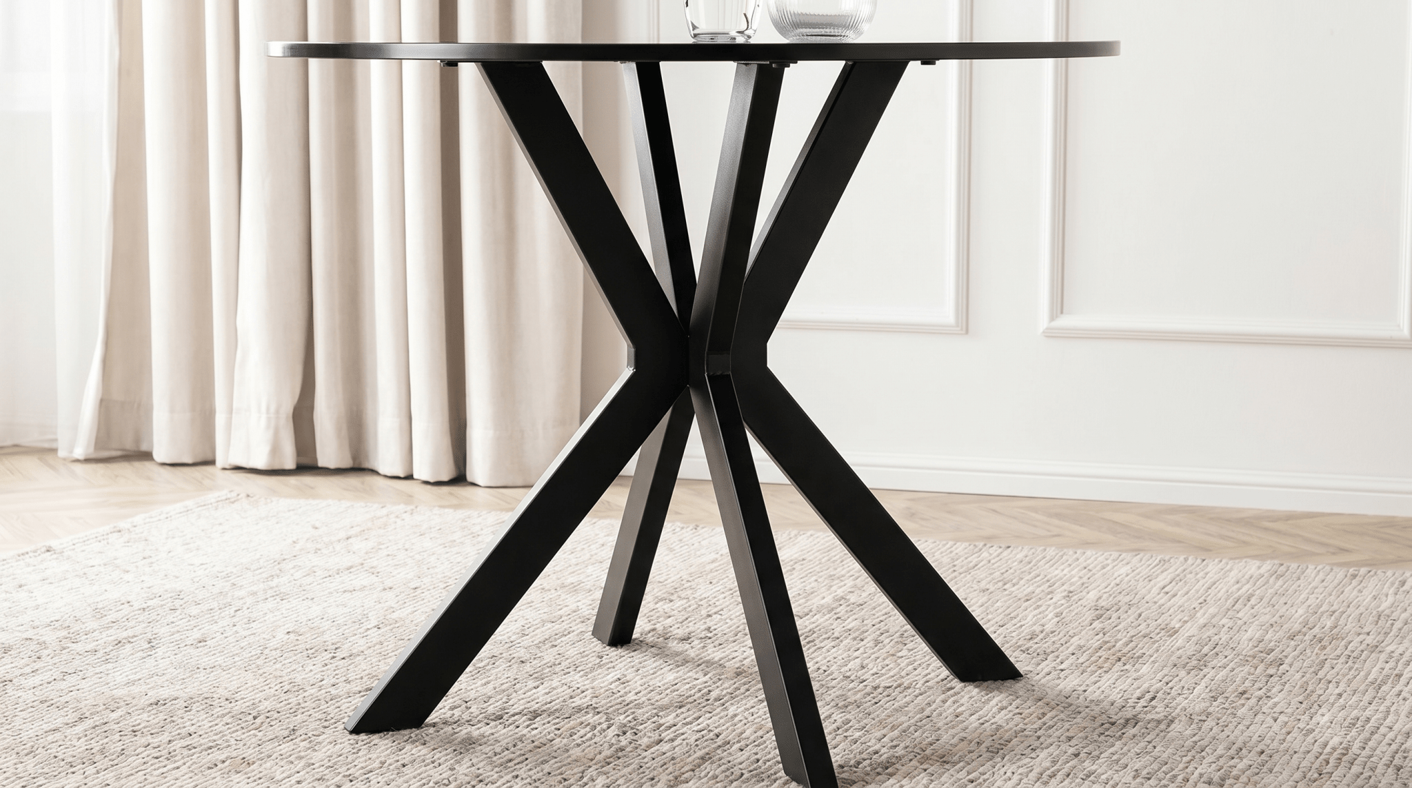 Table ronde 90 cm LAUREN - TRUST INDUSTRIE - Chêne rustique - 