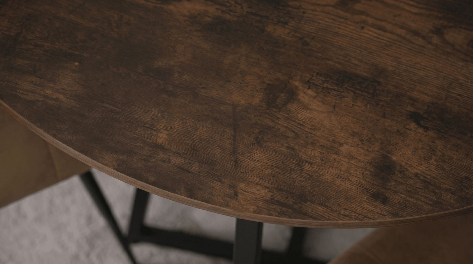 Table ronde 90 cm LAUREN - TRUST INDUSTRIE - Chêne rustique - 