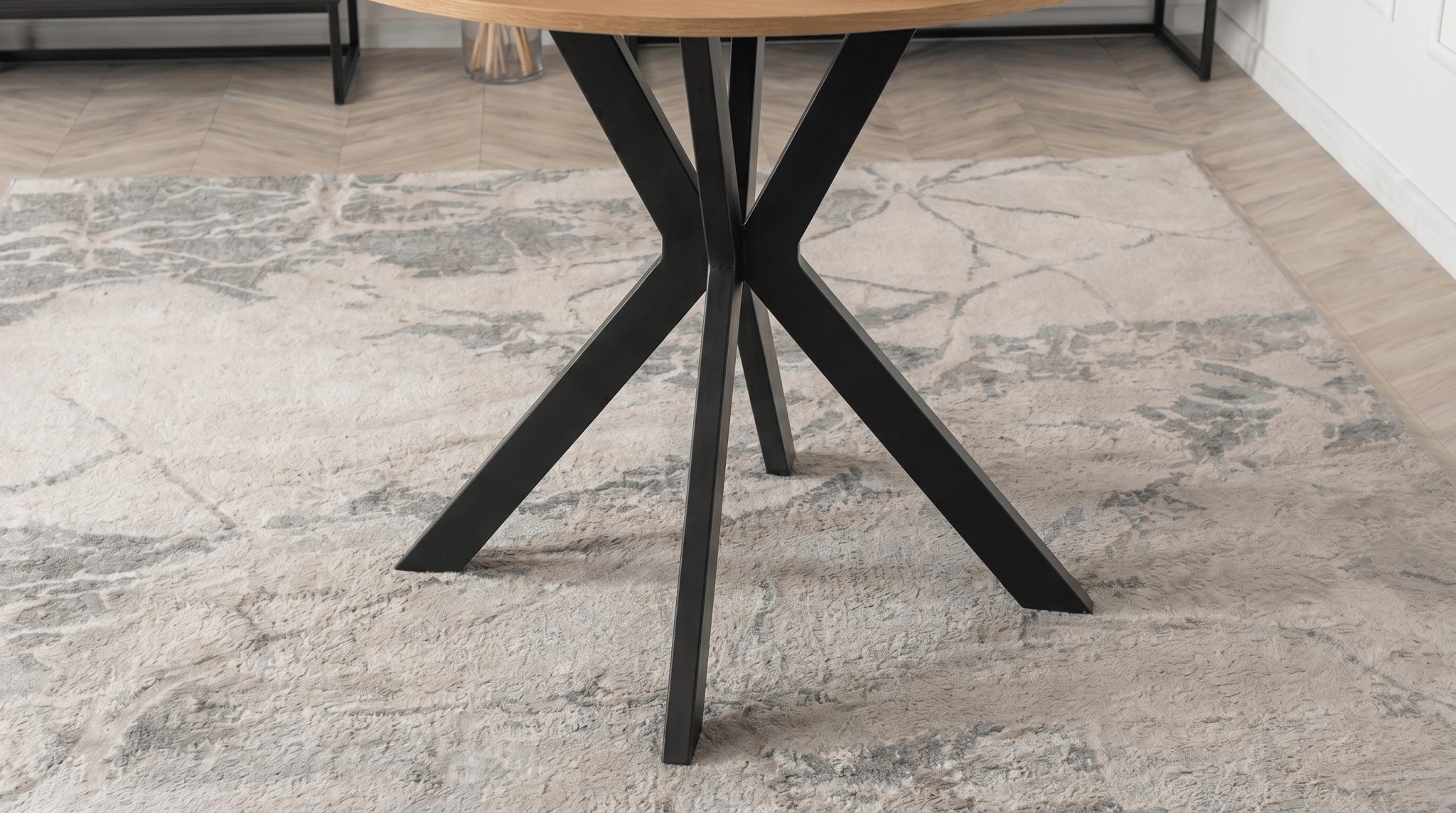 Table ronde 90 cm LAUREN - TRUST INDUSTRIE - Chêne rustique - 