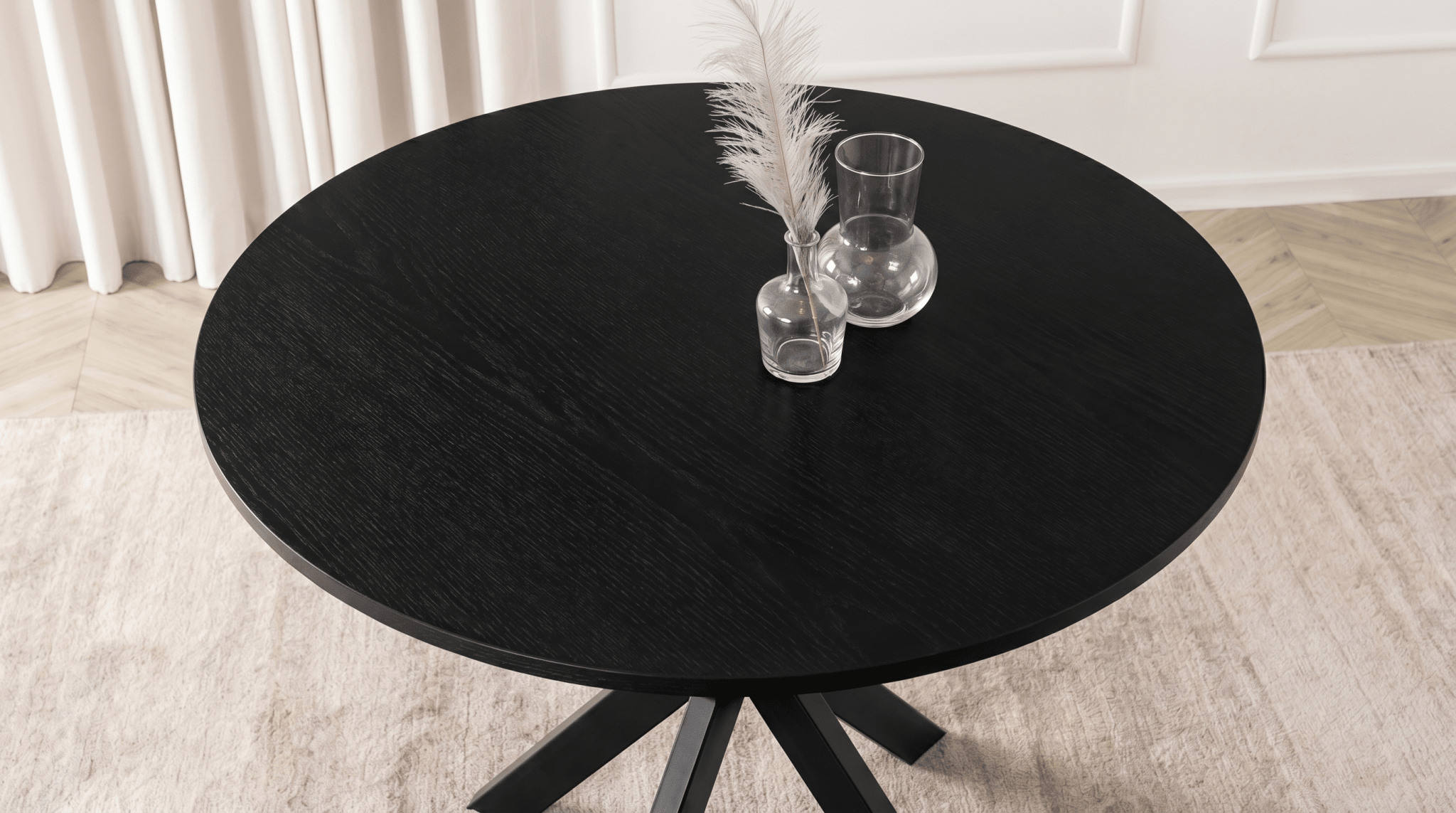 Table ronde 90 cm LAUREN - TRUST INDUSTRIE - Chêne rustique - 