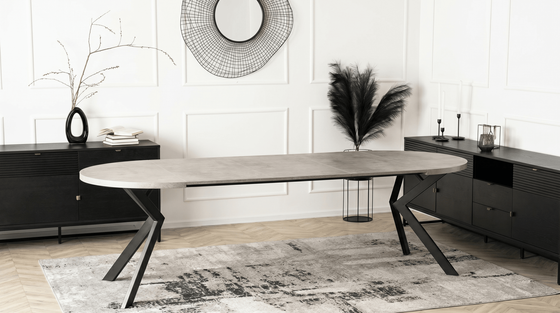 Table ronde extensible 100 - 250 cm LUKAS - TRUST INDUSTRIE - Béton - 