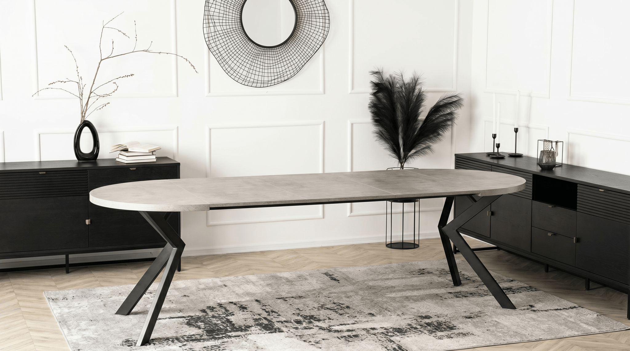 Table ronde extensible 100 - 250 cm LUKAS - TRUST INDUSTRIE - Béton - 