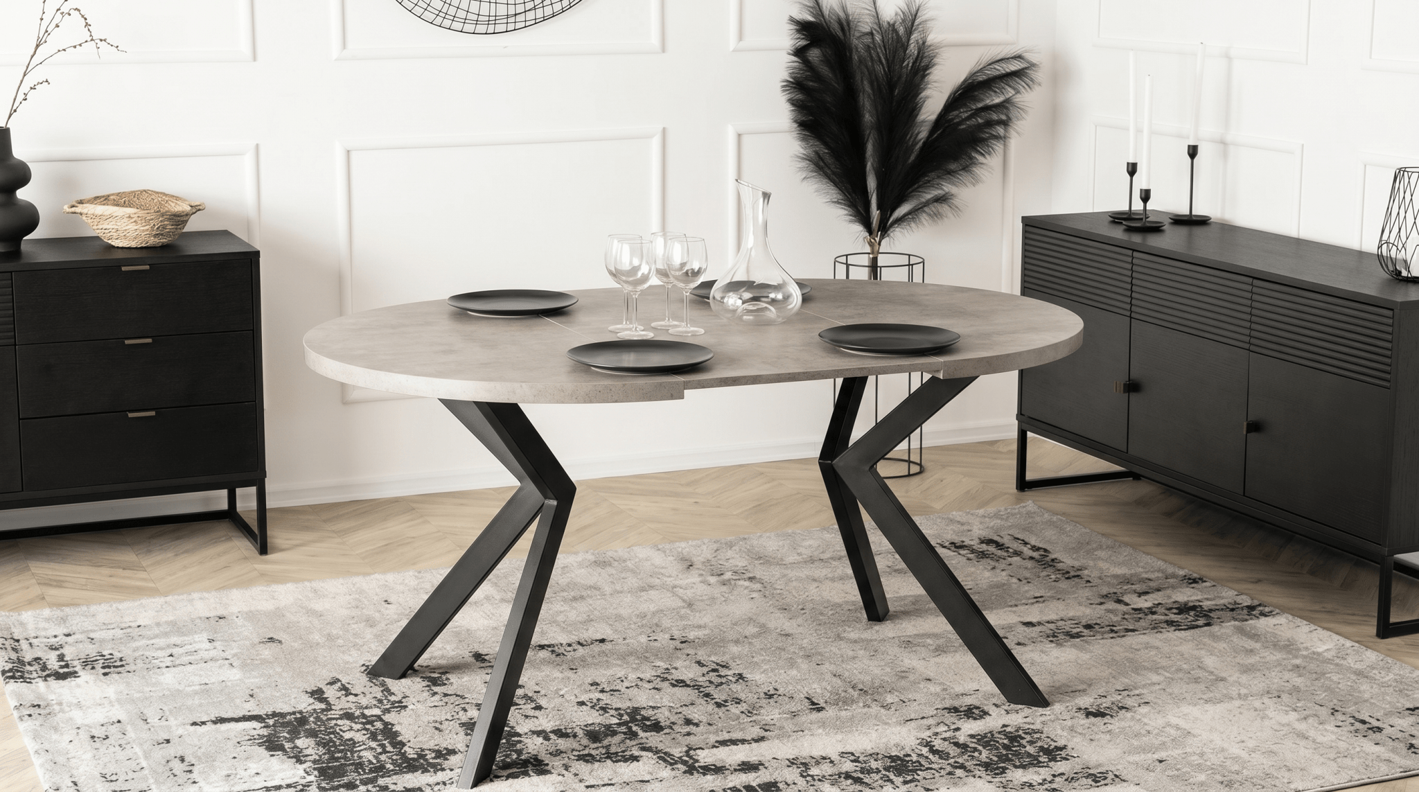 Table ronde extensible 100 - 250 cm LUKAS - TRUST INDUSTRIE - Béton - 