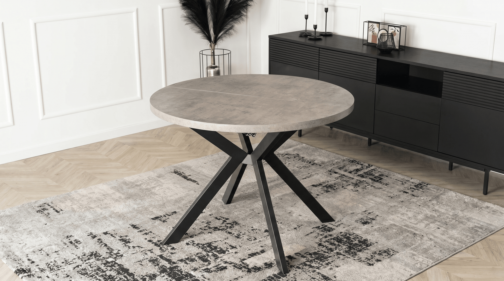 Table ronde extensible 100 - 250 cm LUKAS - TRUST INDUSTRIE - Béton - 
