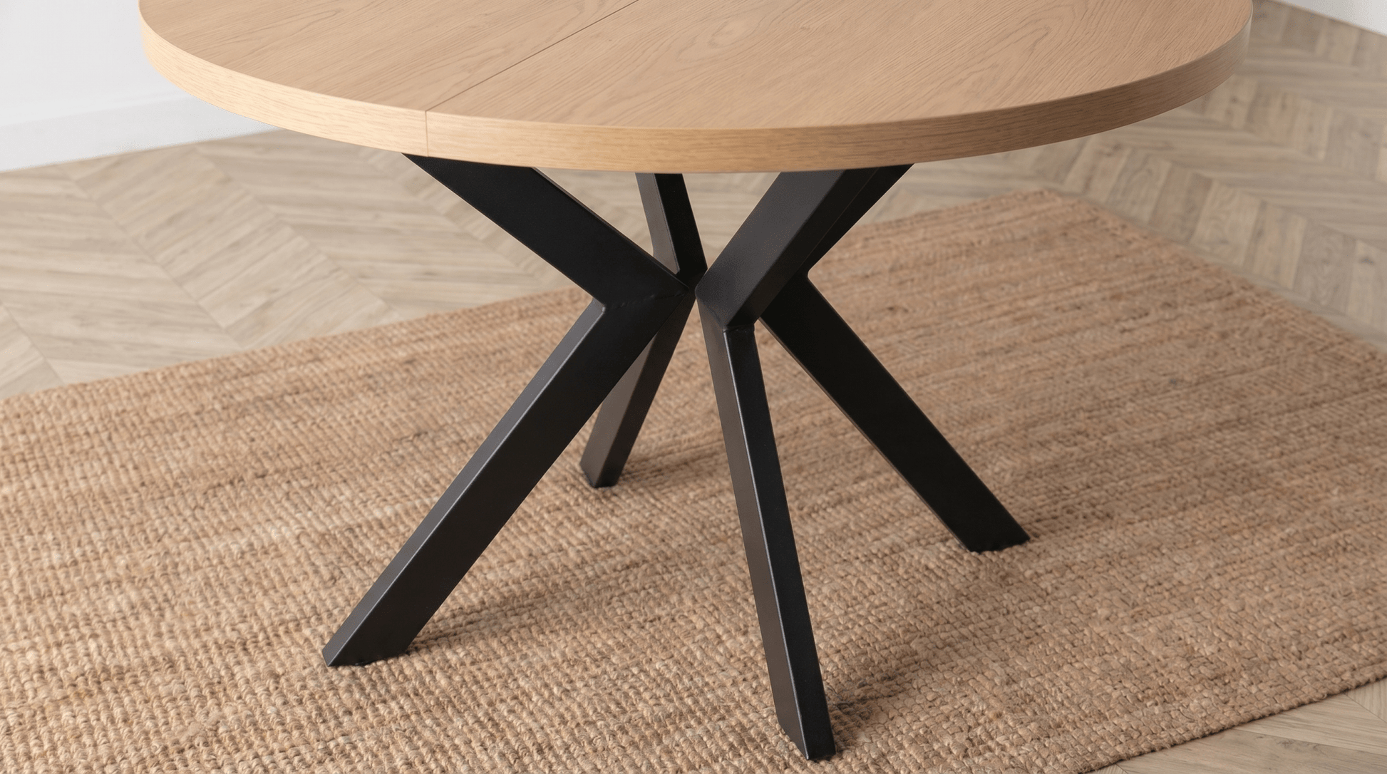 Table ronde extensible 100 - 250 cm LUKAS - TRUST INDUSTRIE - Chêne doré - 