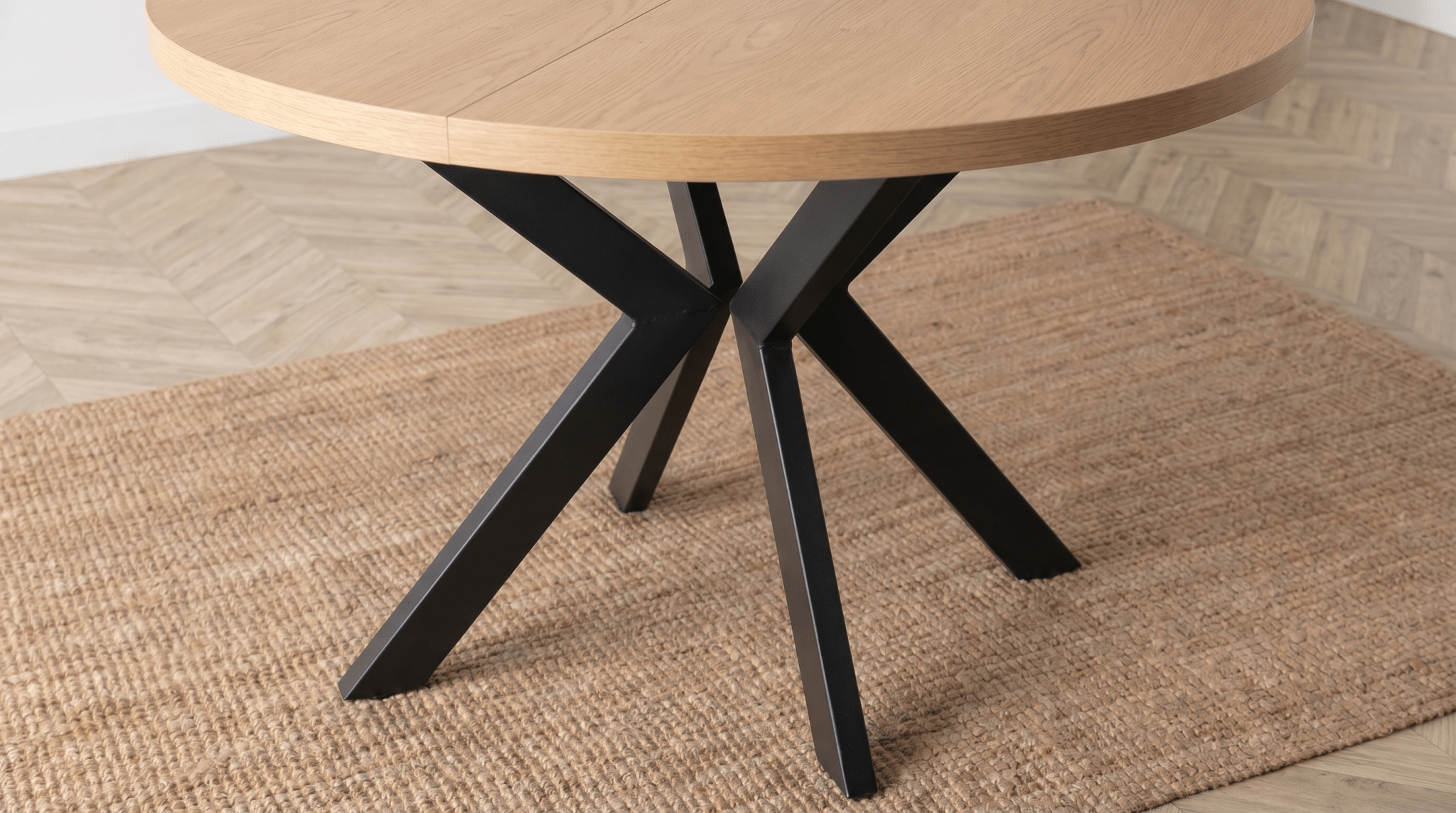 Table ronde extensible 100 - 250 cm LUKAS - TRUST INDUSTRIE - Chêne doré - 