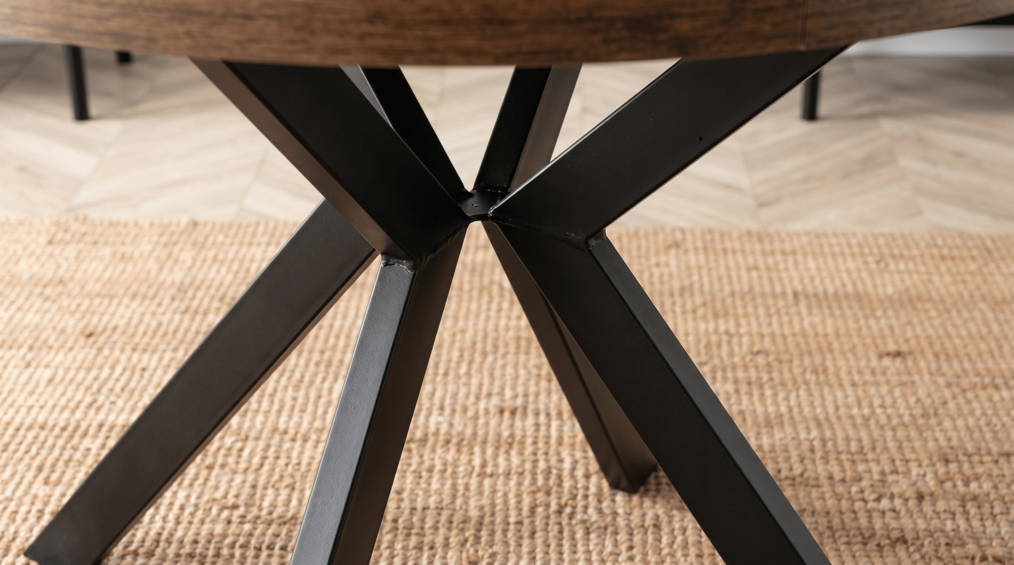Table ronde extensible 100 - 250 cm LUKAS - TRUST INDUSTRIE - Chêne rustique - 
