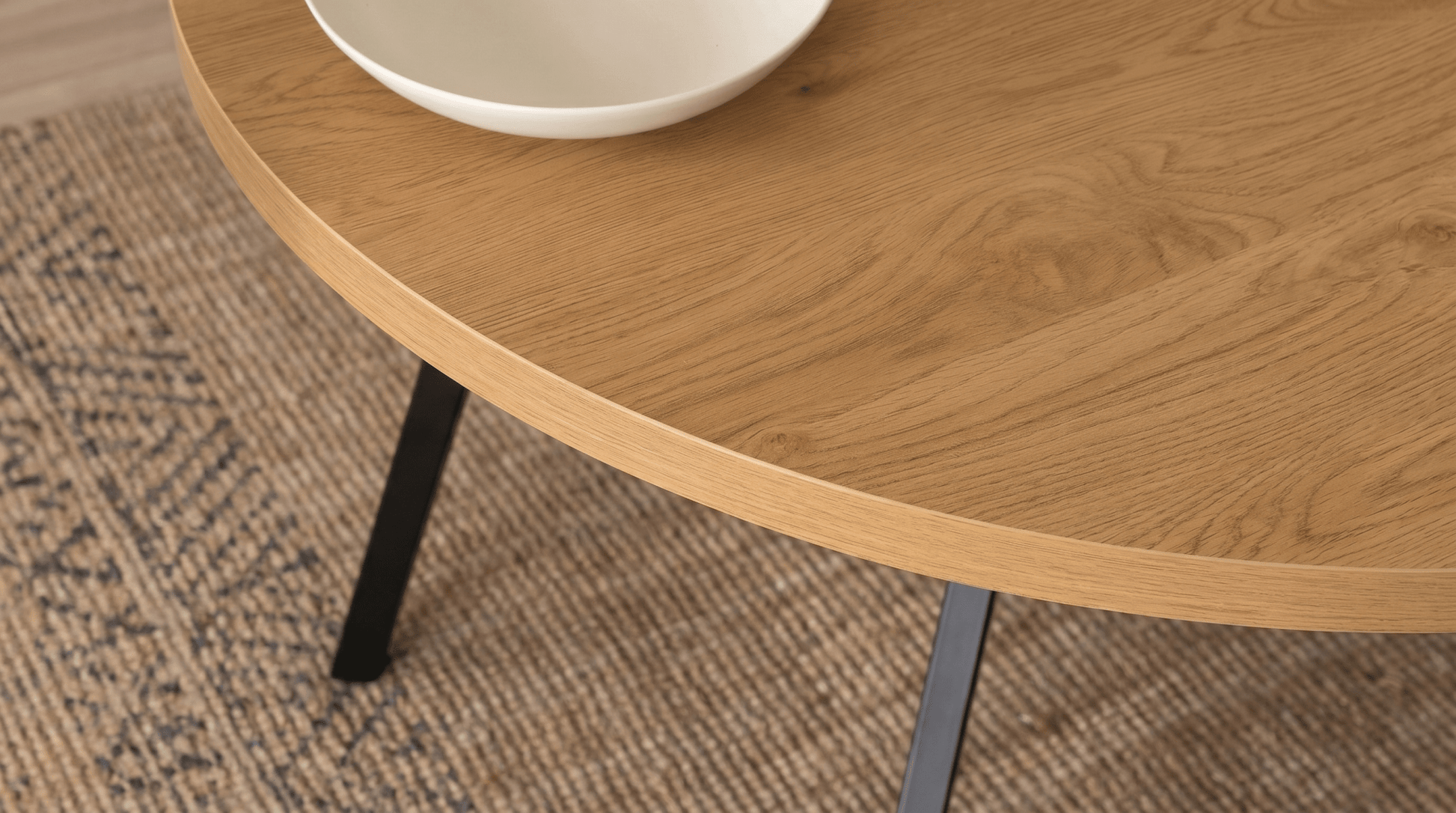 Table ronde extensible 100 - 250 cm LUKAS - TRUST INDUSTRIE - Chêne doré - 