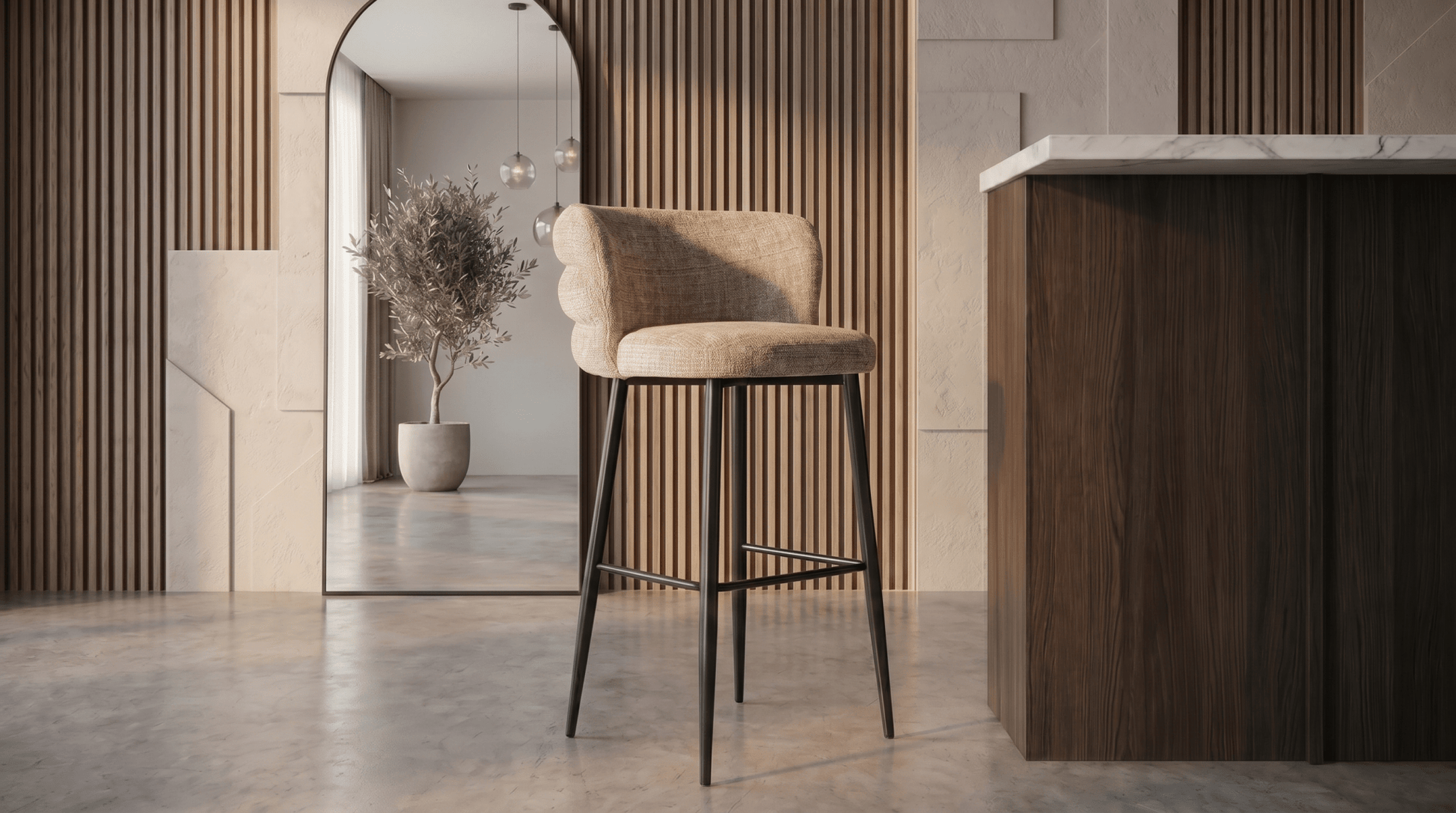 Tabouret de bar CLOUD – Assise confortable et design moderne - TRUST INDUSTRIE - Beige - 67 cm - 