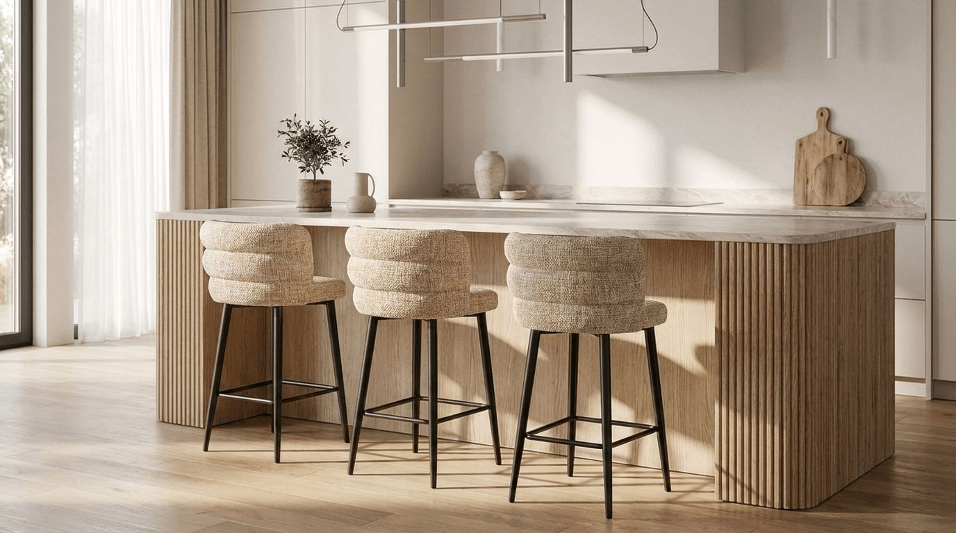 Tabouret de bar CLOUD – Assise confortable et design moderne - TRUST INDUSTRIE - Beige - 67 cm - 