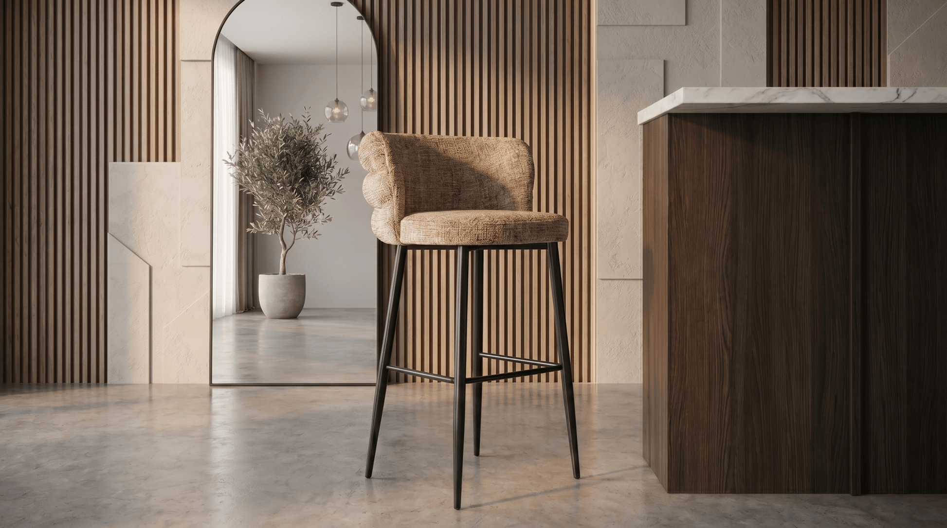 Tabouret de bar CLOUD – Assise confortable et design moderne - TRUST INDUSTRIE - Beige - 67 cm - 