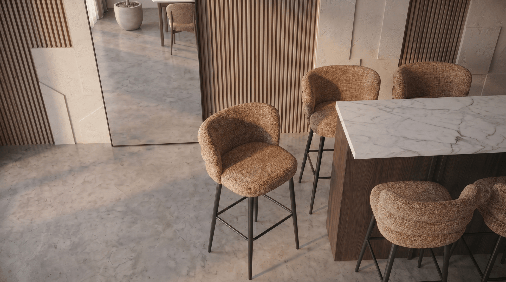 Tabouret de bar CLOUD – Assise confortable et design moderne - TRUST INDUSTRIE - Beige - 67 cm - 