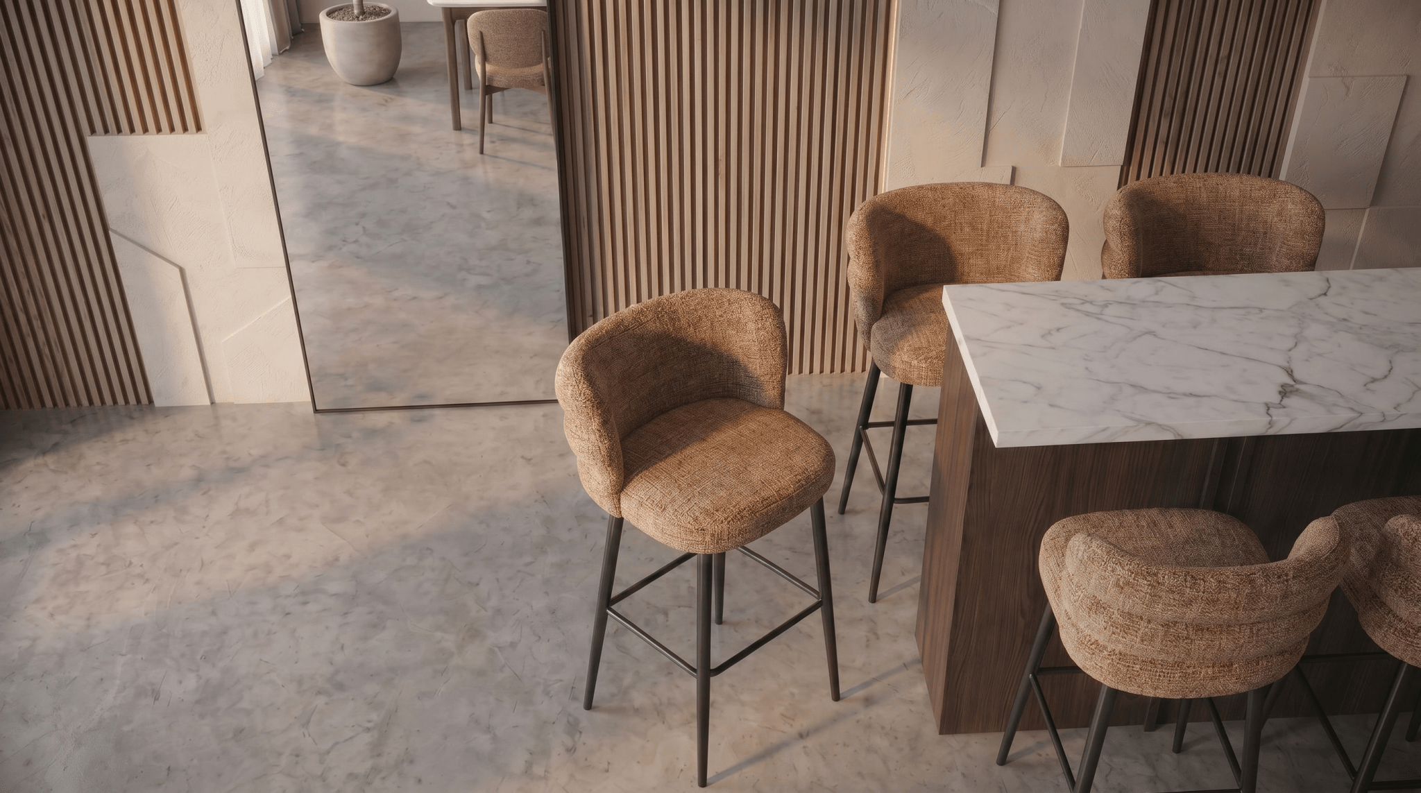 Tabouret de bar CLOUD – Assise confortable et design moderne - TRUST INDUSTRIE - Beige - 67 cm - 