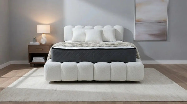 Lit coffre BUBBLE NUAGE - TRUST INDUSTRIE - Blanc - 140 x 190 cm - 160 x 200 cm - 180 x 200 cm - 
Sans matelas - Milan - Singapour - Dubai