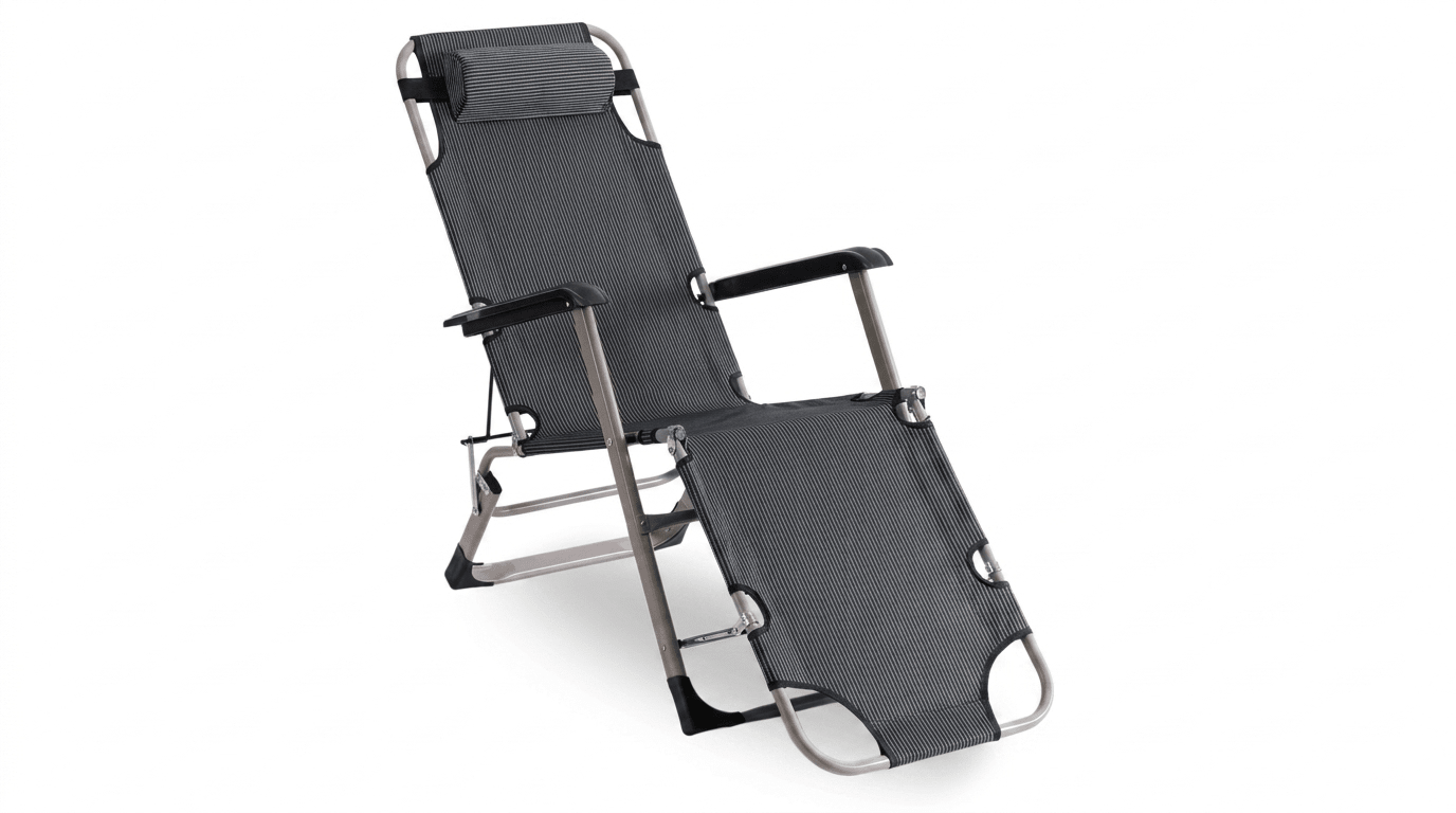 Transat EDINSON pliable en tissu - TRUST INDUSTRIE - Gris - 