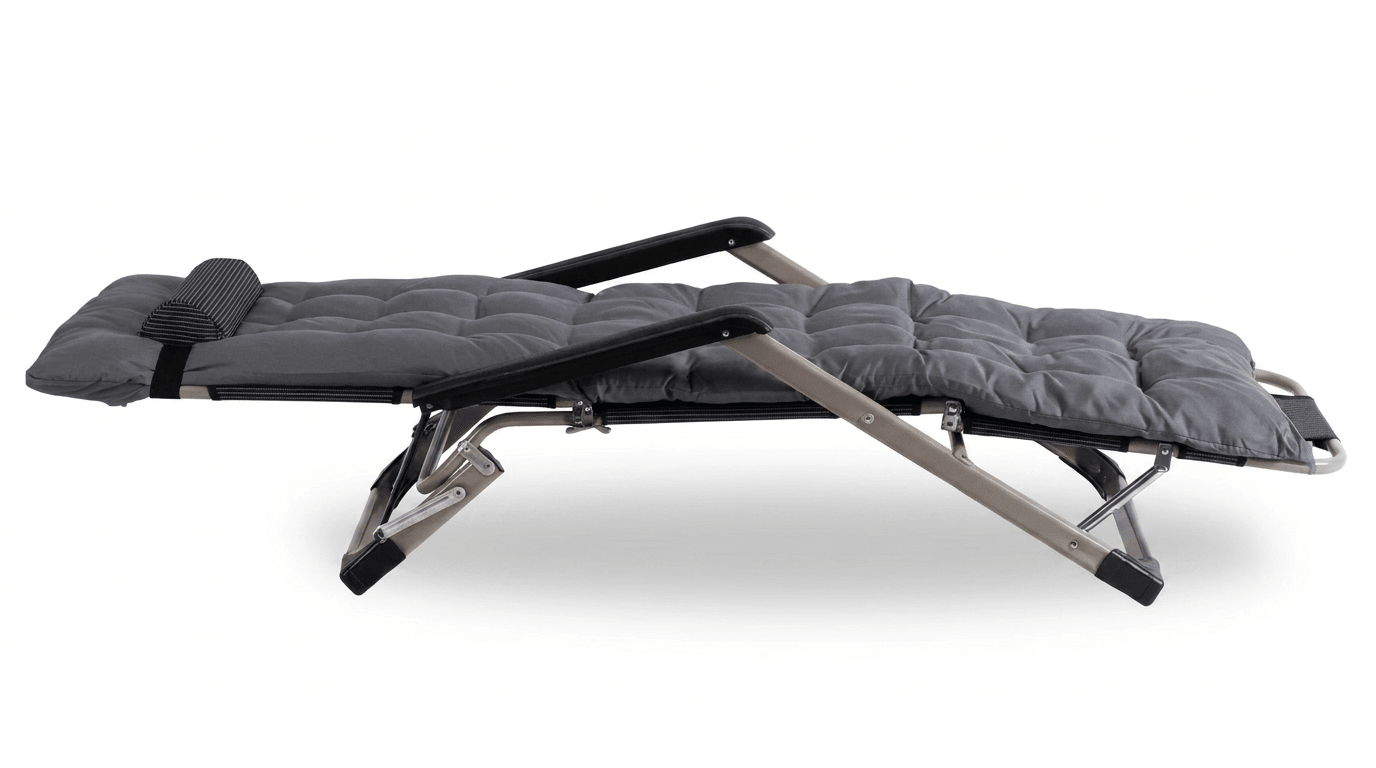 Transat EDINSON pliable en tissu - TRUST INDUSTRIE - Gris - 
