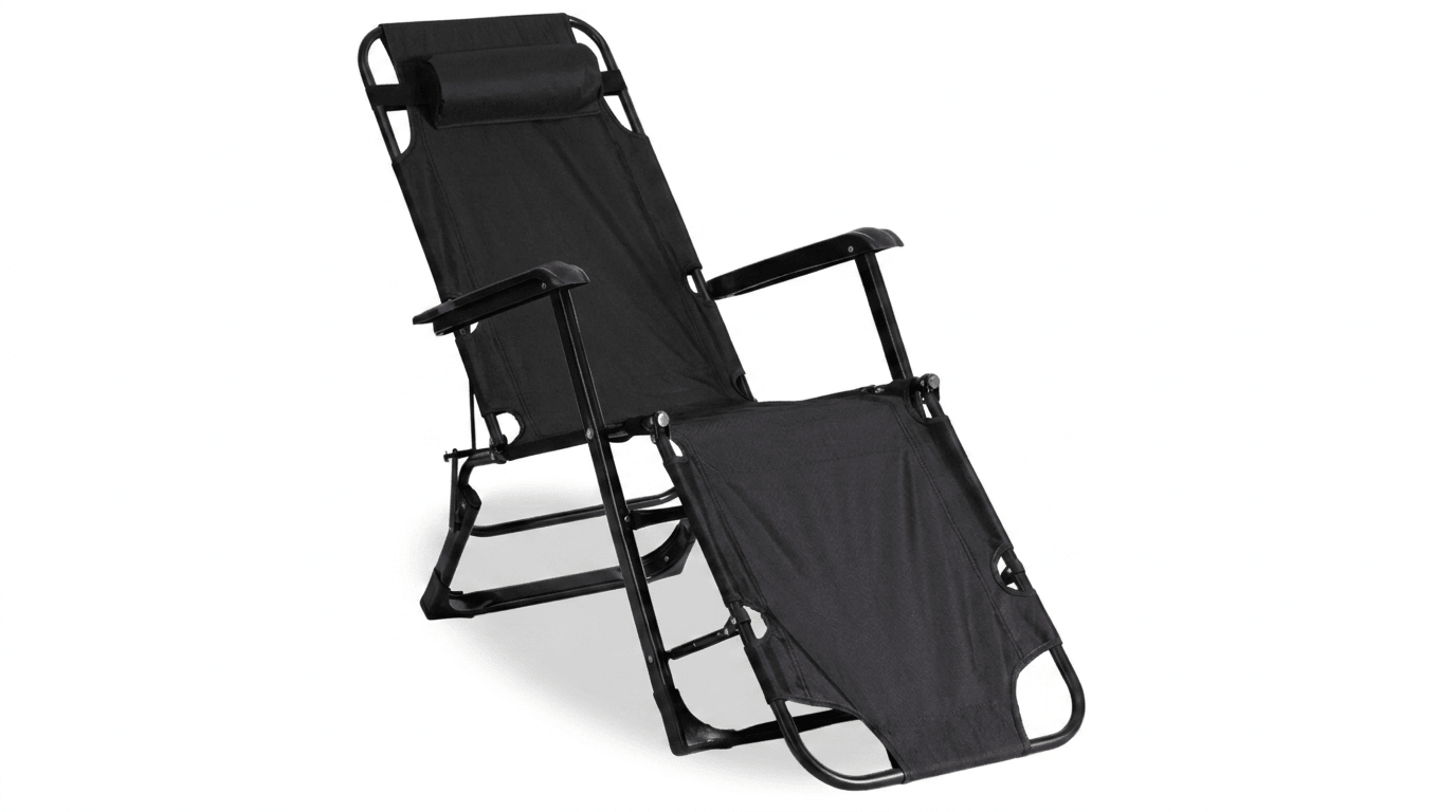 Transat EDINSON pliable en tissu - TRUST INDUSTRIE - Noir - 