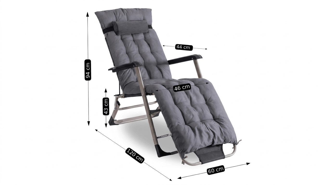 Transat EDINSON pliable en tissu - TRUST INDUSTRIE - Gris - 