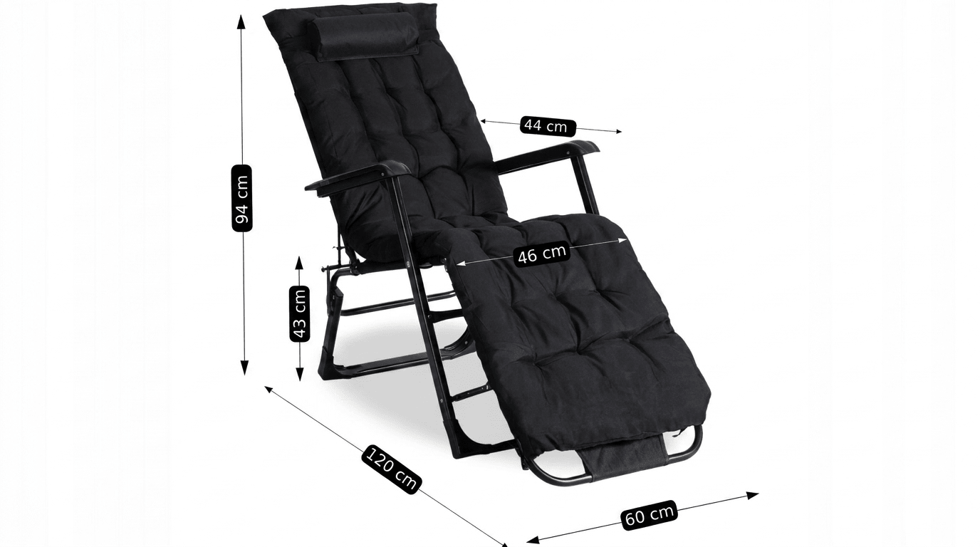 Transat EDINSON pliable en tissu - TRUST INDUSTRIE - Noir - 