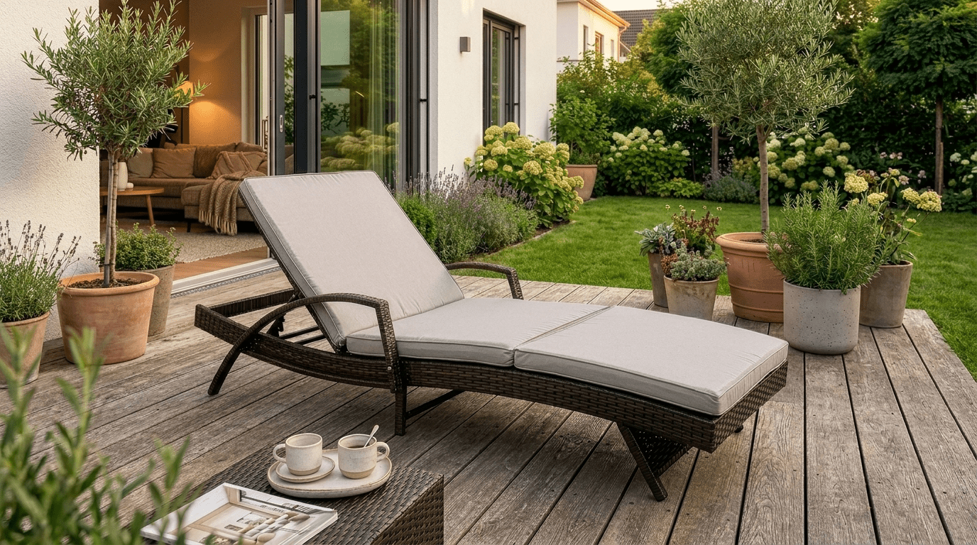 Transat FELIZ en technorattan brun pliable - TRUST INDUSTRIE - Gris - 