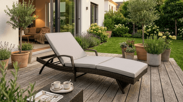 Transat FELIZ en technorattan brun pliable - TRUST INDUSTRIE - Gris - 