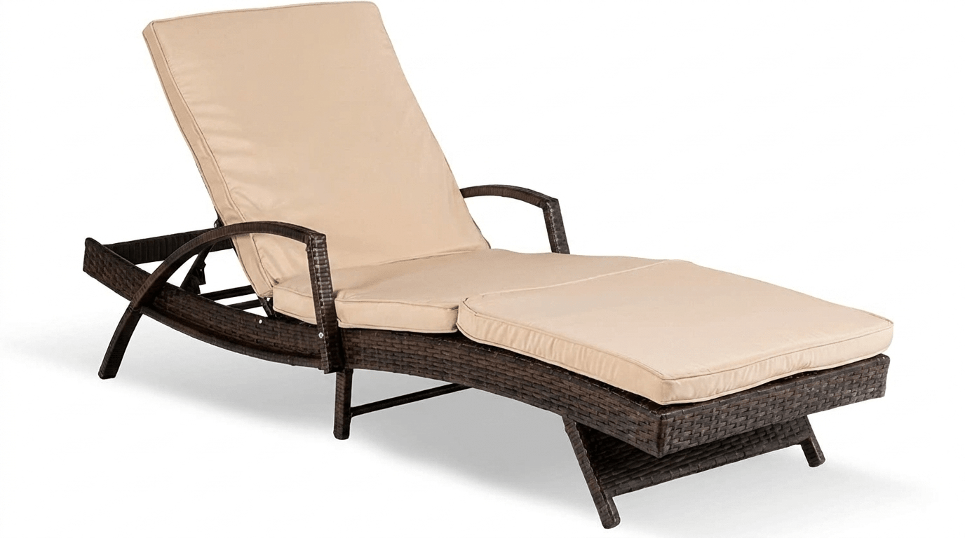 Transat FELIZ en technorattan brun pliable - TRUST INDUSTRIE - Beige - 
