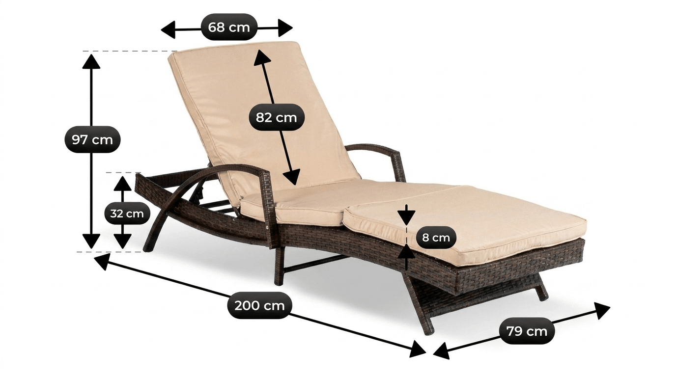 Transat FELIZ en technorattan brun pliable - TRUST INDUSTRIE - Beige - 