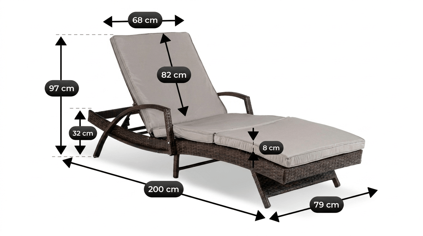 Transat FELIZ en technorattan brun pliable - TRUST INDUSTRIE - Gris - 