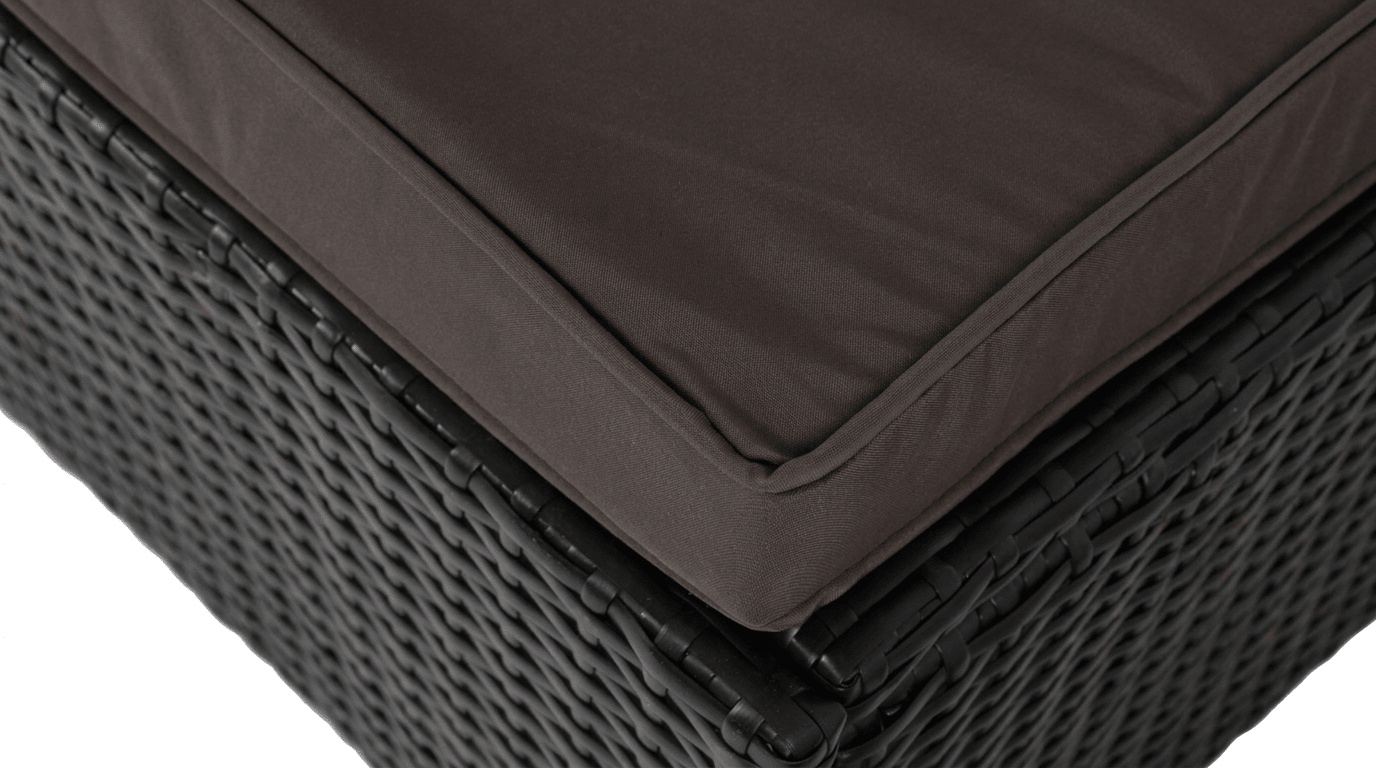 Transat LARGO en rotin synthétique noir/marron pliable - TRUST INDUSTRIE - 