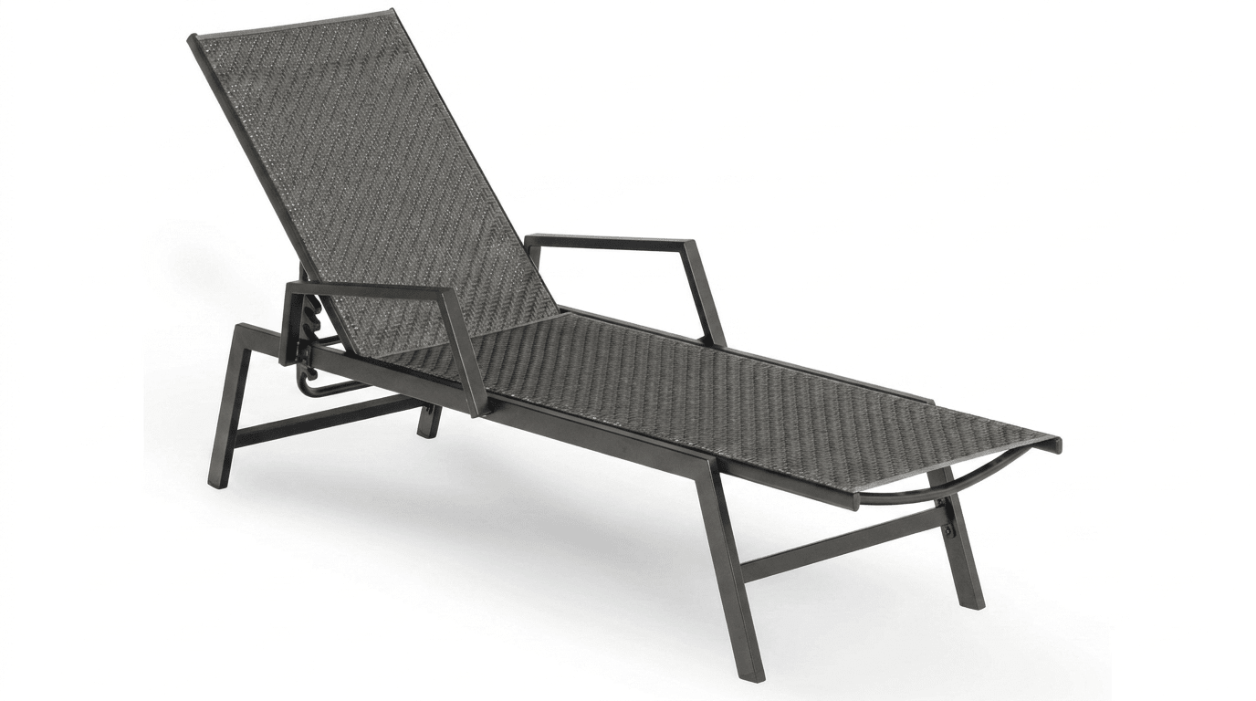 Transat ROULE en technorattan noir avec accoudoirs – pliable - TRUST INDUSTRIE - 