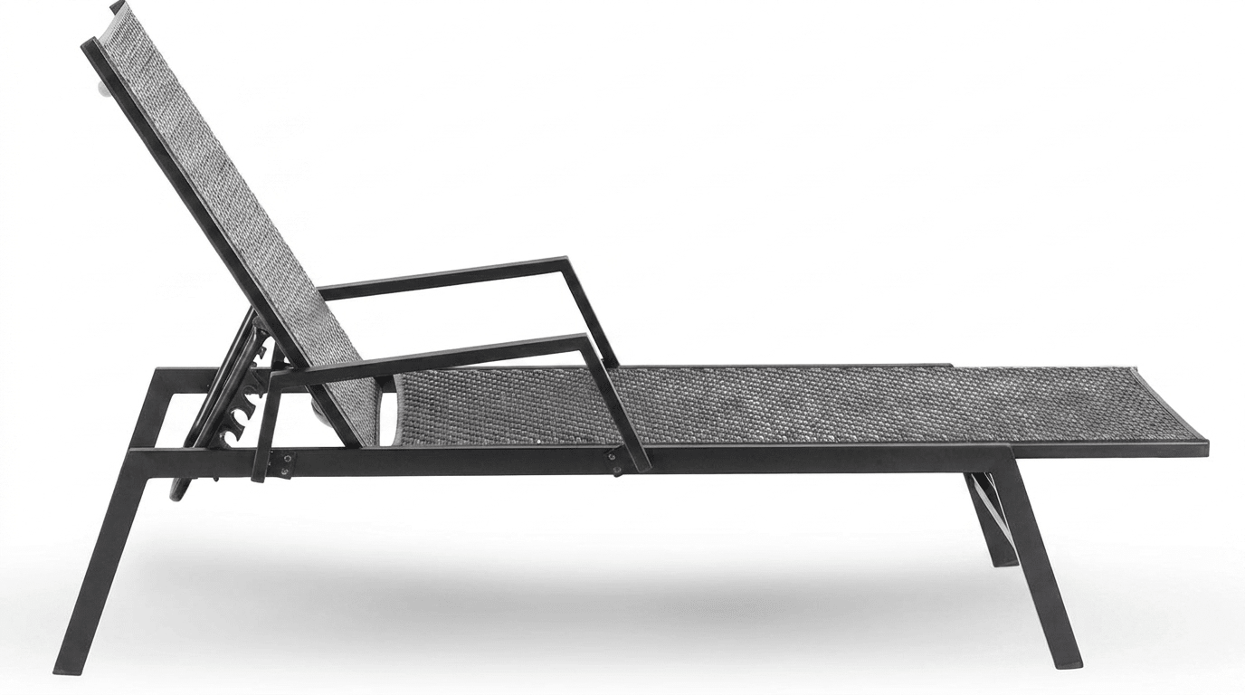 Transat ROULE en technorattan noir avec accoudoirs – pliable - TRUST INDUSTRIE - 