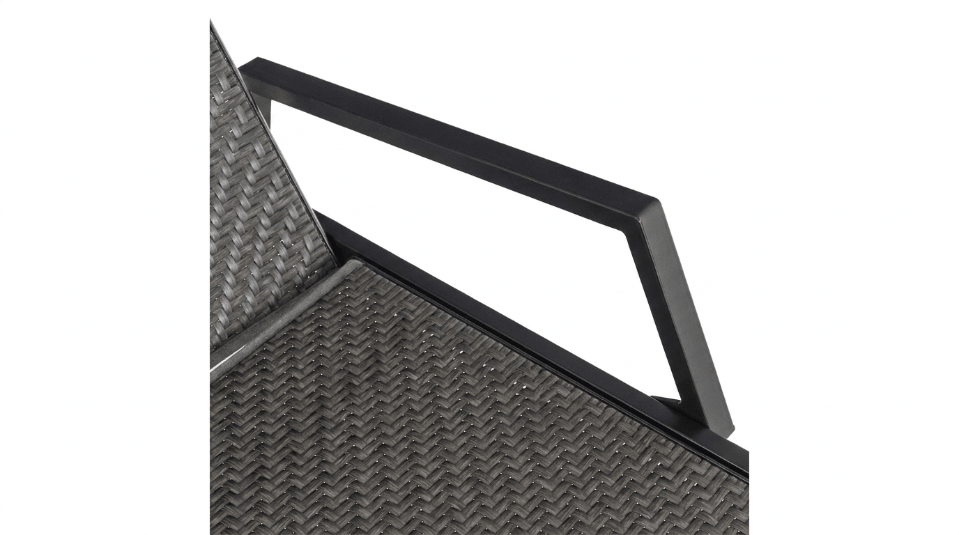 Transat ROULE en technorattan noir avec accoudoirs – pliable - TRUST INDUSTRIE - 